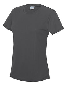 XS Charcoal Ladies Sports T Shirt - choose logo