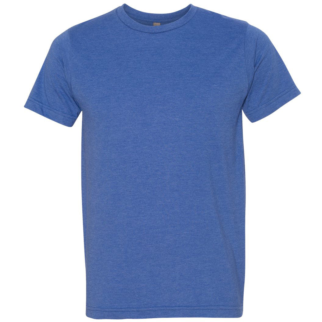 Large Heather Royal Blue Cotton T Shirt - choose logo