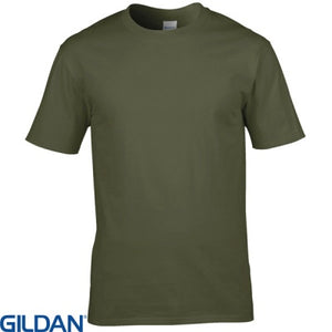 Military Green Medium Cotton T Shirt - choose logo