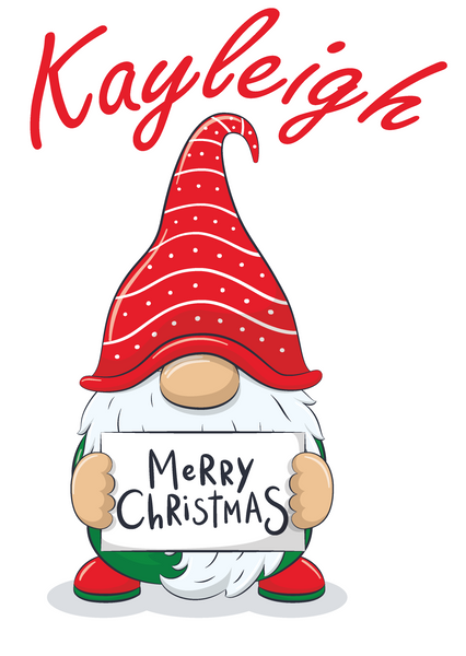 Personalised Stocking - Merry Christmas Gnome