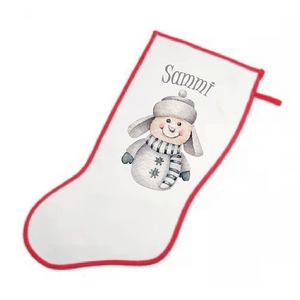 Personalised Stocking - grey snowman