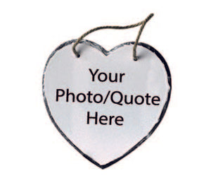 Hanging Slate Heart 20x20cm (UPLOAD YOUR OWN IMAGE/QUOTE)