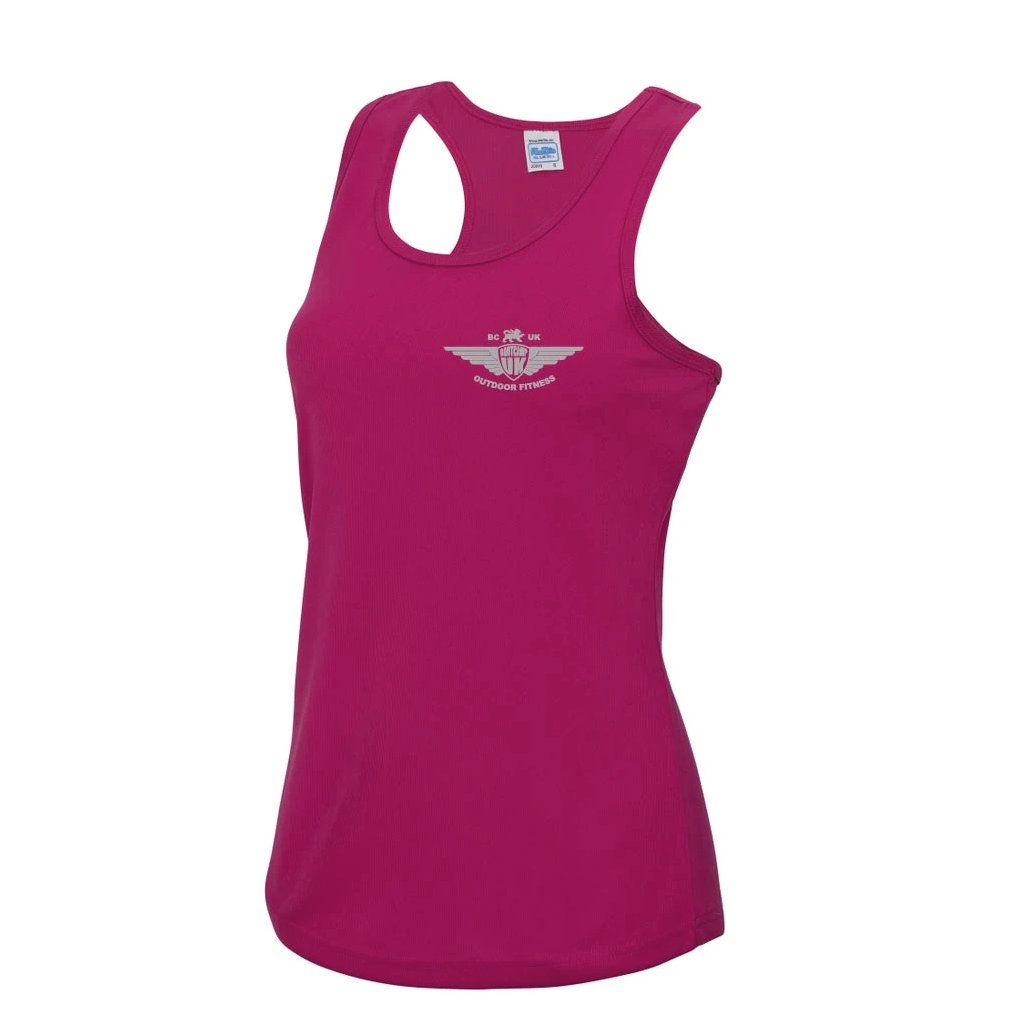Small Hot Pink Ladies Vest (silver logo)