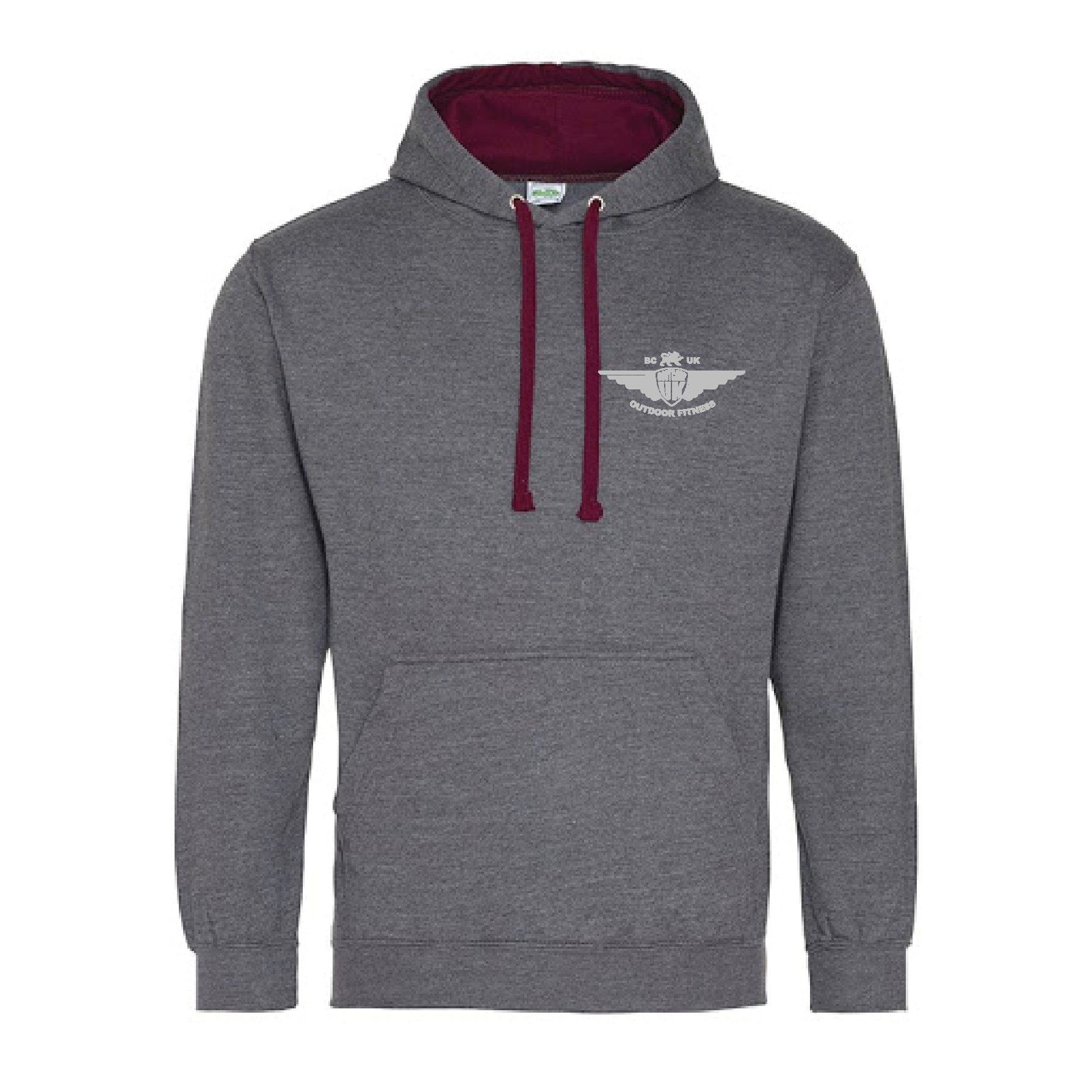 Medium Grey/Burgundy Hoodie