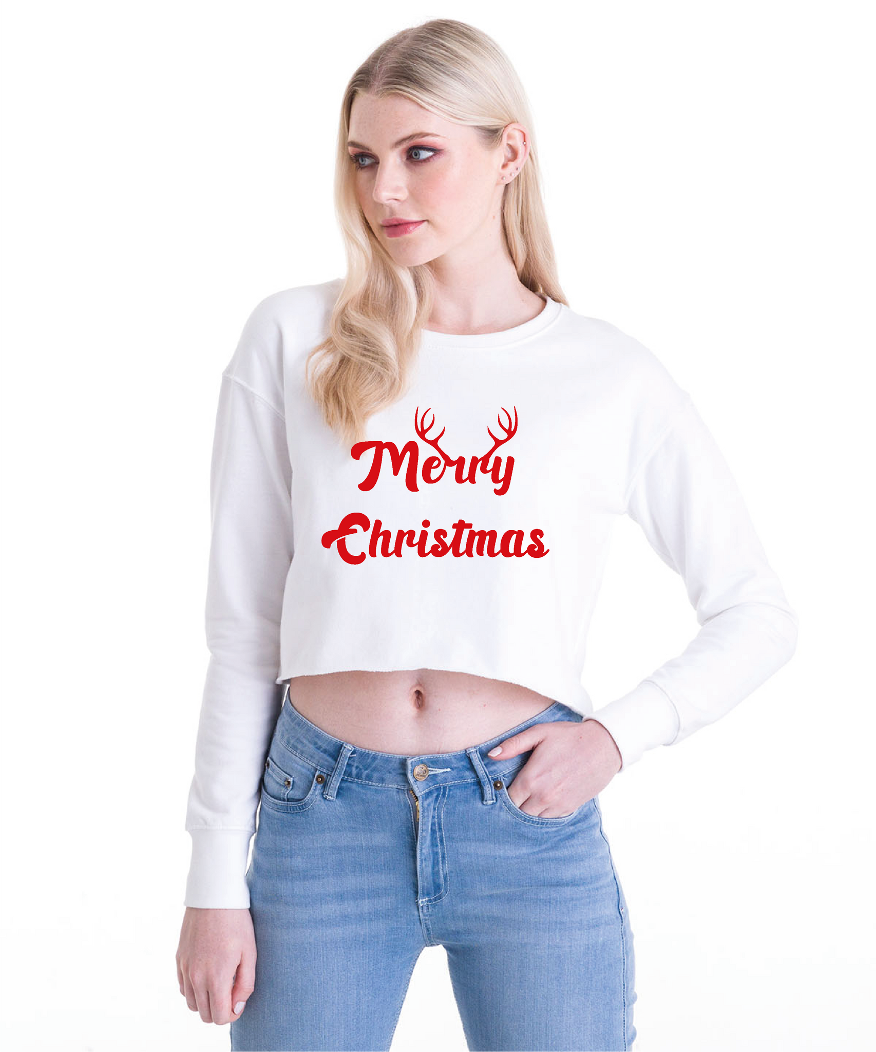 Cropped 'Merry Christmas' Jumper