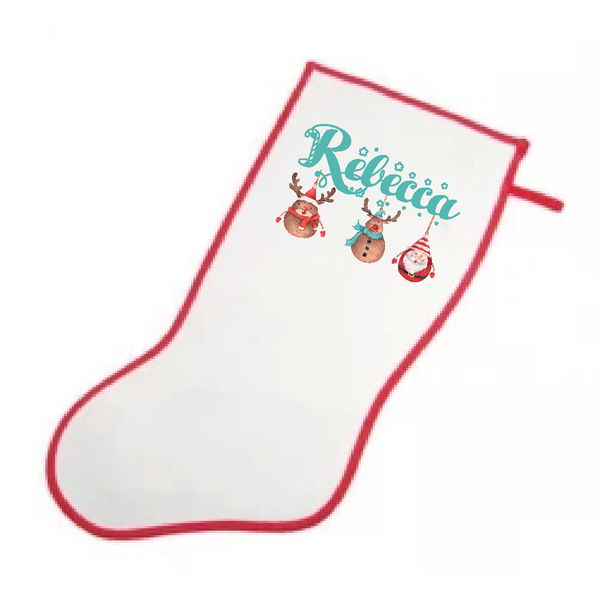 Personalised Stocking - reindeer & santa