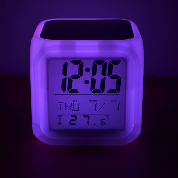 Digital Alarm Clock with Colour Changing Lights (UPLOAD YOUR OWN IMAGE/QUOTE)