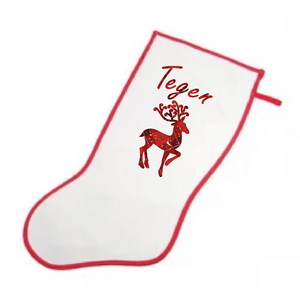Personalised Stocking - tartan reindeer